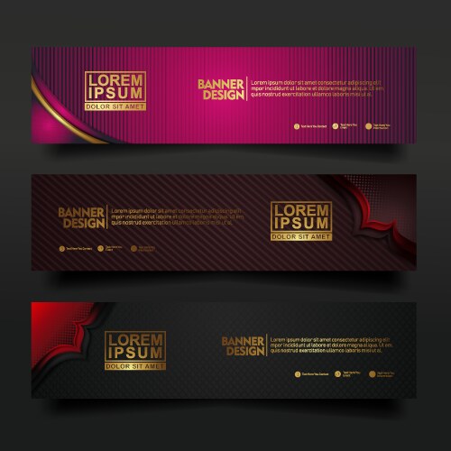 Set banner template design with luxury vector image