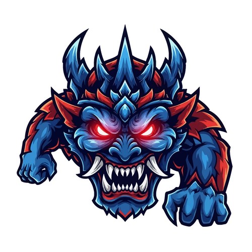 Blue Demon Mascot Vector Images (over 720)