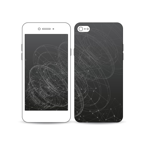 Mobile smartphone with an example of the screen vector image