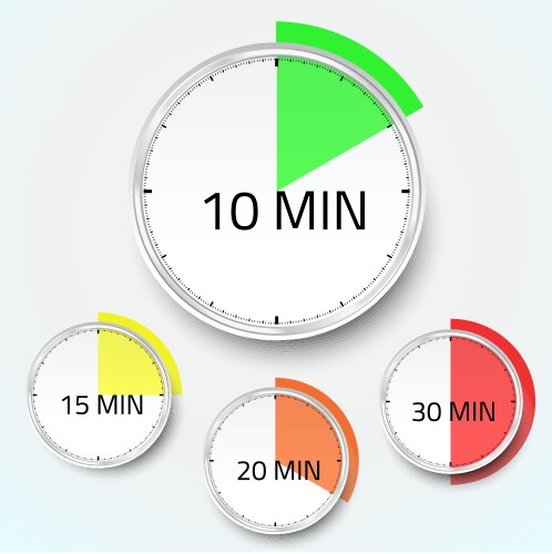 Timer icon 10 minutes colorful style Royalty Free Vector