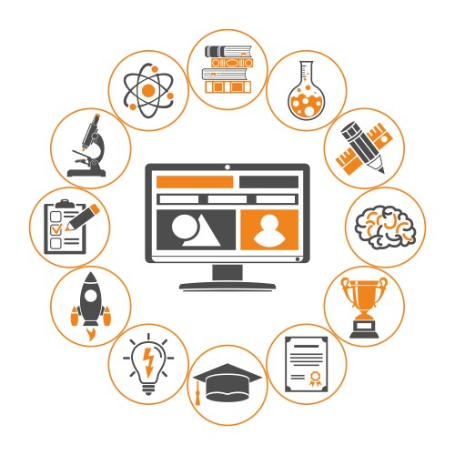 Gamification in education sector loop concept icon
