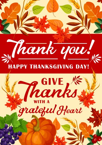 Thanksgiving Harvest Card Vector Image