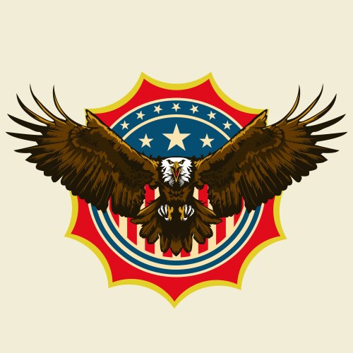 American Bald Eagle Emblem Vector Image