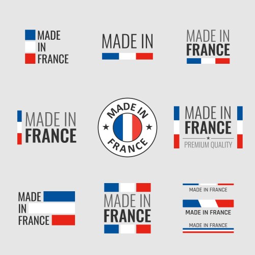 Made in france labels set french product emblem vector image