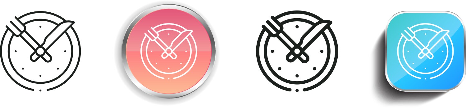 Luch time icon thin linear regular and button vector image