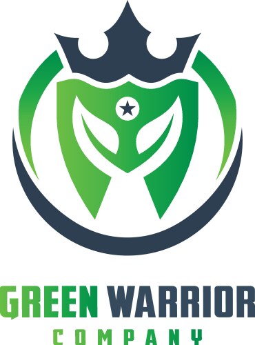 Warrior Helmet Logo - Green & Bold Vector Image