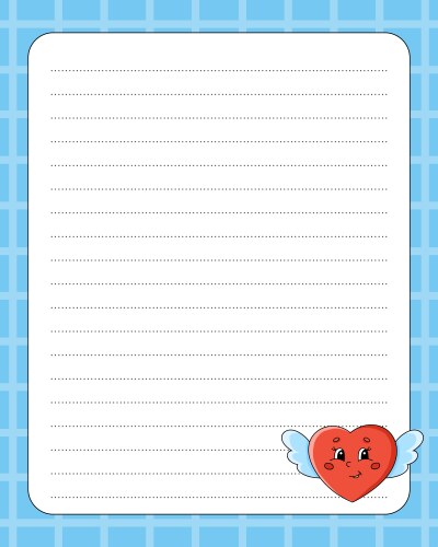 Lined sheet template handwriting paper for diary Vector Image Lined sheet template handwriting paper for diary Vector Image