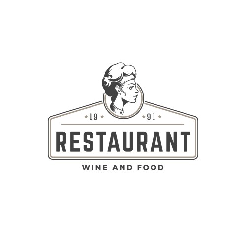 Restaurant logo template object Vector Image