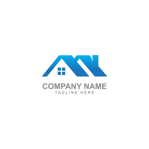 Home roof realty company logo vector image