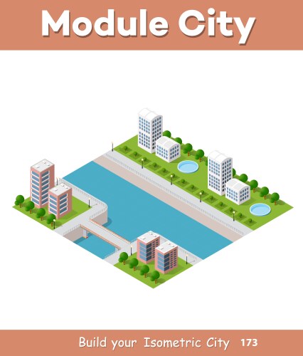 Smart city isometric phone app template Royalty Free Vector
