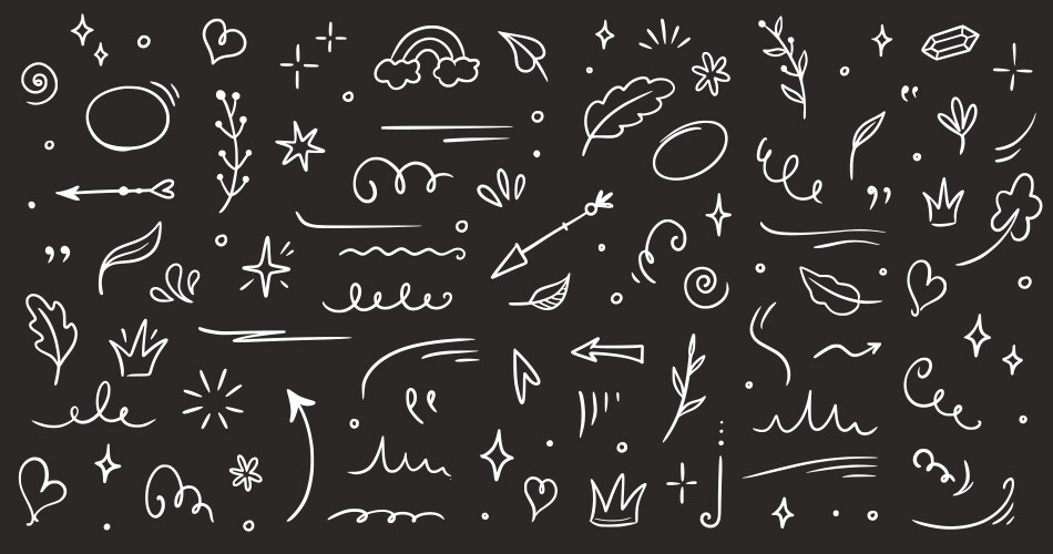 sketch element line set abstract nature vector