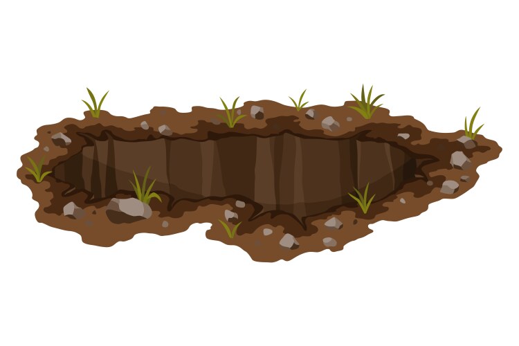 A big hole ground works Royalty Free Vector Image