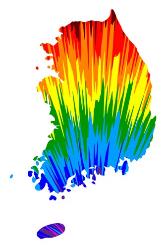 South korea - map is designed rainbow abstract Vector Image