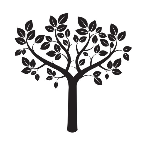 shape of black tree vector image vector image