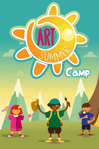 art summer camp poster vector image