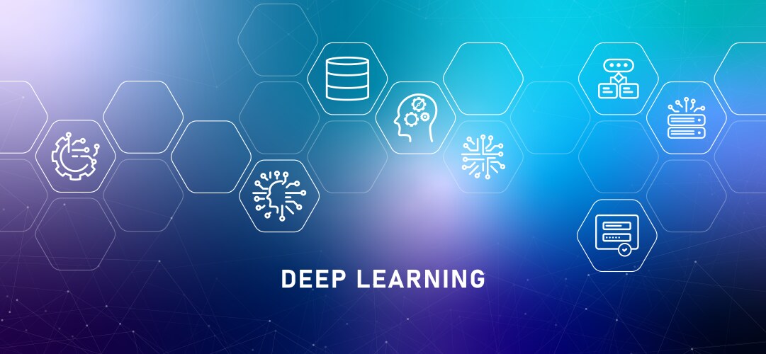 Deep learning machine programming gradient header vektorbild