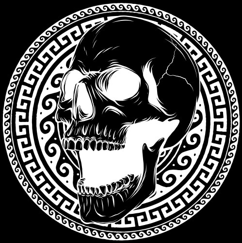 Outline human skull design Vector Image