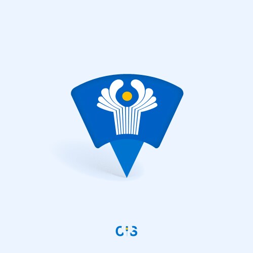 Cis flag map pointer design with shadow vector image