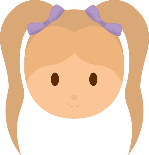 girl kid head cartoon icon vector