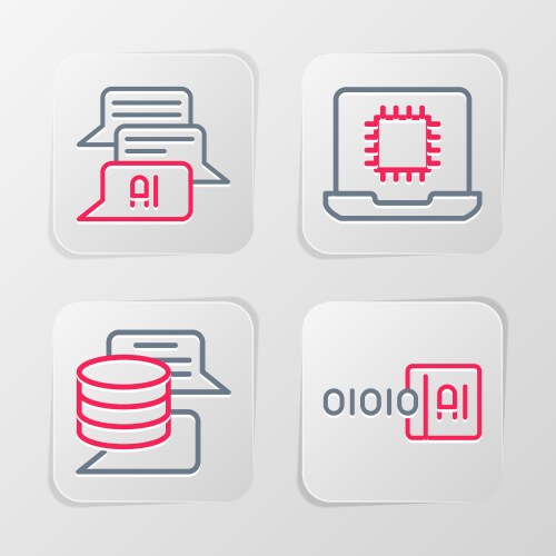 Set line binary code server data processor cpu vektorbild