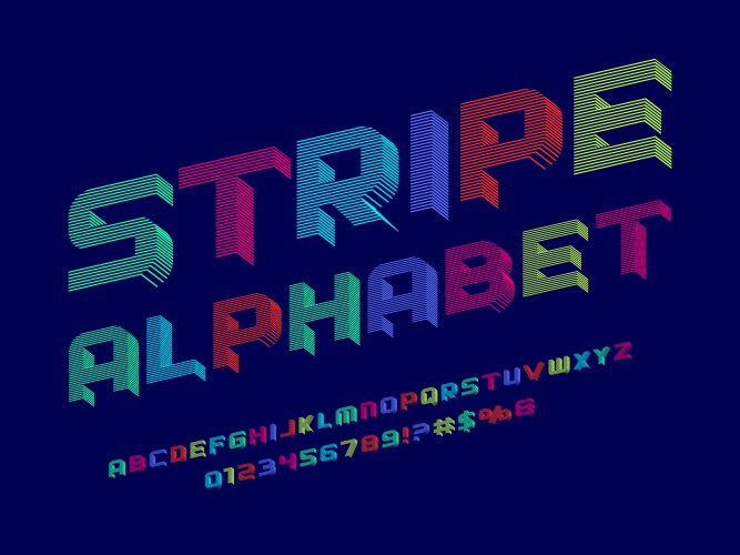 multiple lines font vector image