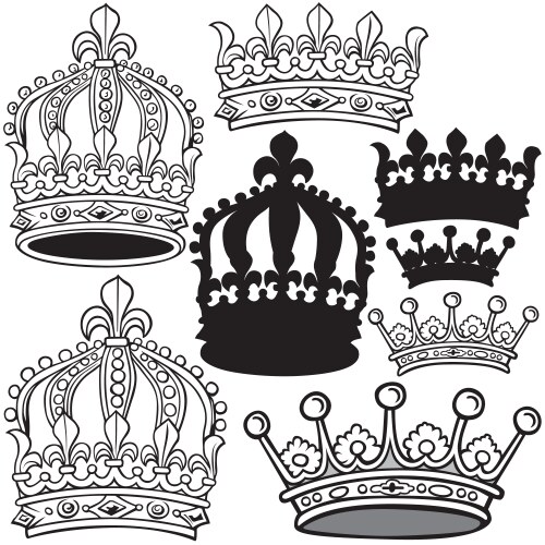 King and queen crowns design Royalty Free Vector Image