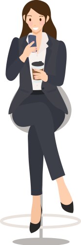 Business woman checking her mobile phone vector image