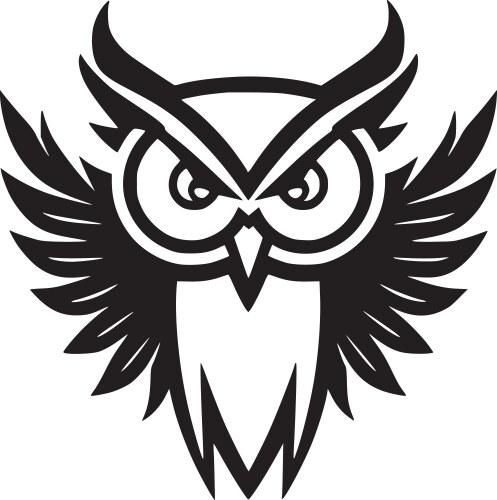 Owl logo - emblem design on w Royalty Free Vector Image