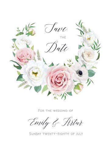Wedding elegant invitation save the date card Vector Image
