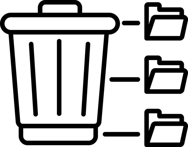 Delete Data Trash Can Icon Vector Image