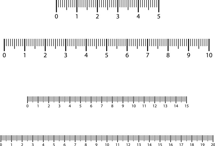 Measuring scale markup for rulers vector image