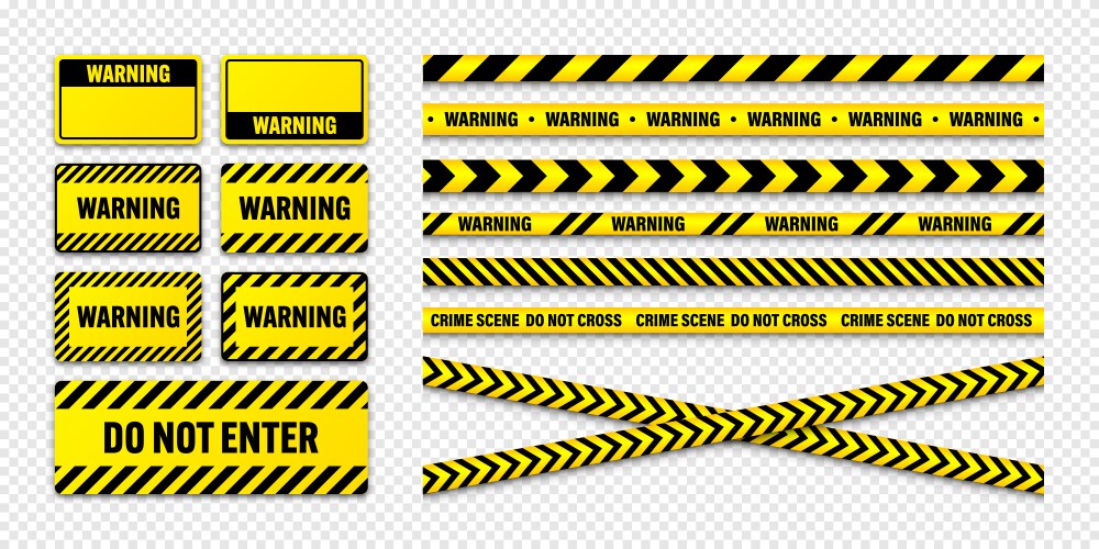 Various barricade construction tapes and warning vector image