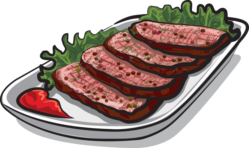 Grilled beef steak Royalty Free Vector Image - VectorStock