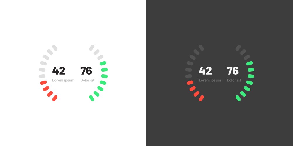 Control knob used for regulating dashboard ui vector image