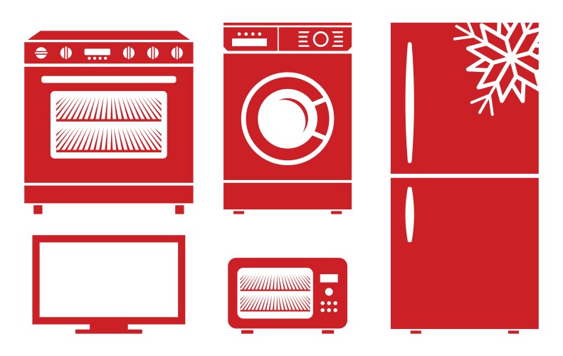 household appliances icons vector image