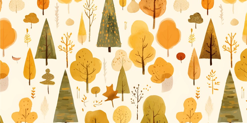 Repeating pattern featuring an array of autumn vector image