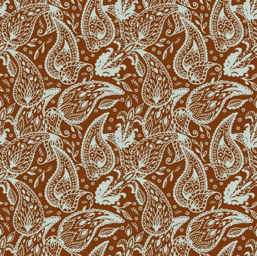 Seamless pattern in two colors paisley design vector image