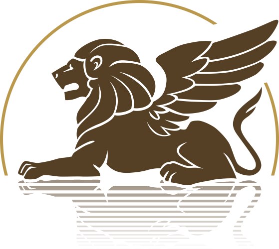 Winged Lion Emblem Vector Image