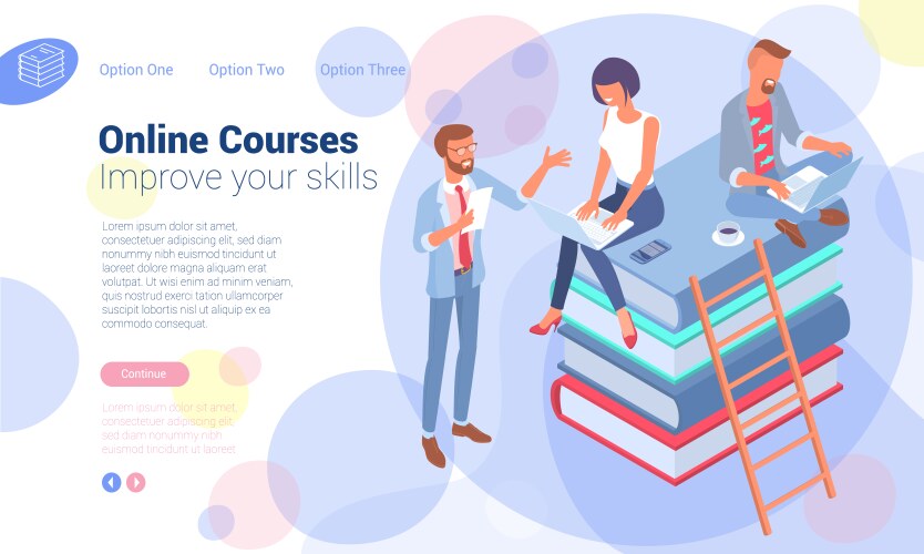Online Education Distance Learning Through E Vector Image