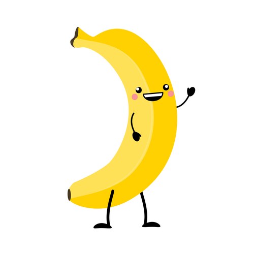 Cartoon Banana Character - Flat Style Vector Image