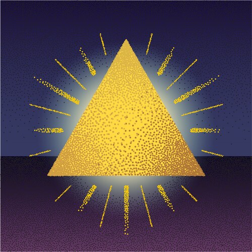 Dotwork raster triangle with rays Vector Image