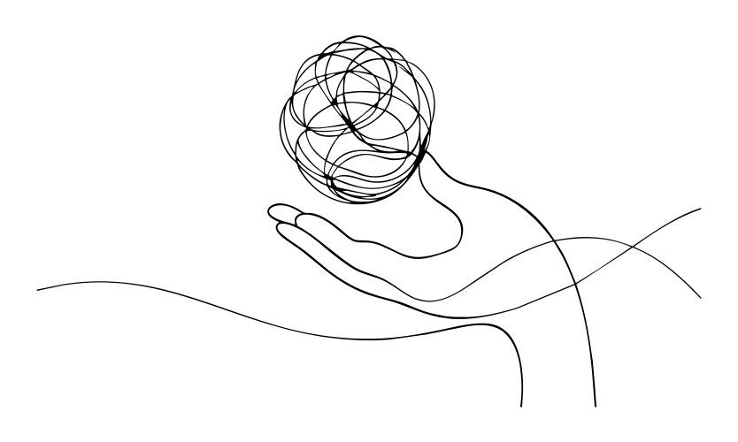 Mental Health: Single Line Drawing Vector Image