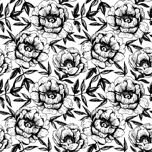 seamless floral pattern with roses vector image