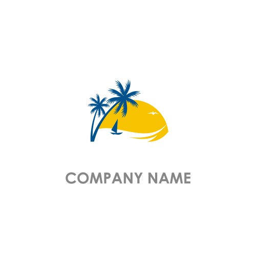Beach resort logo Royalty Free Vector Image - VectorStock
