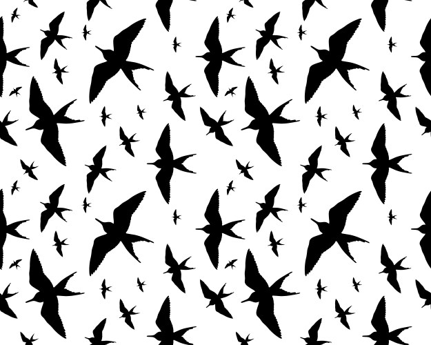 Seamless pattern flying birds Royalty Free Vector Image
