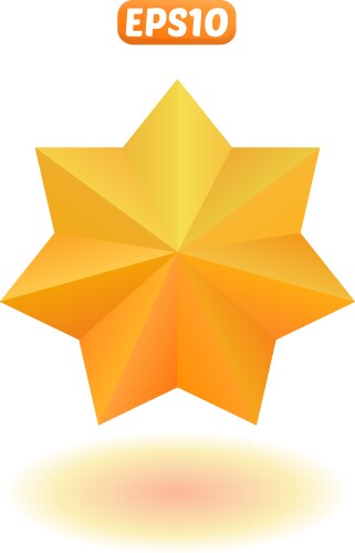 3d gold star and red ribbon Royalty Free Vector Image
