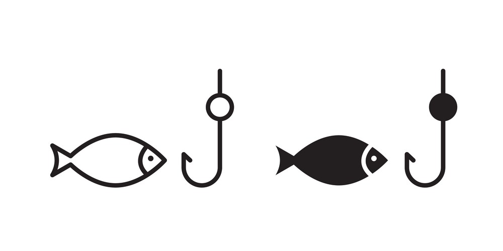 Fishing icon pictogram template simple outline Vector Image