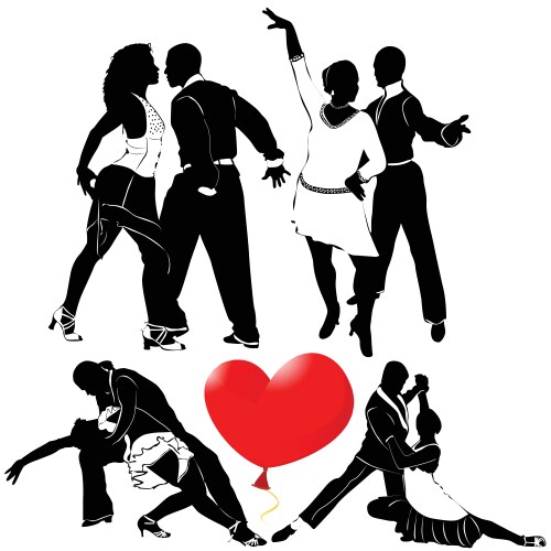 Couple dancers in romantic move Royalty Free Vector Image