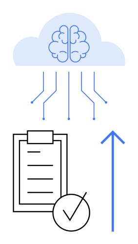 Cloud-based ai processing with data upload vector image