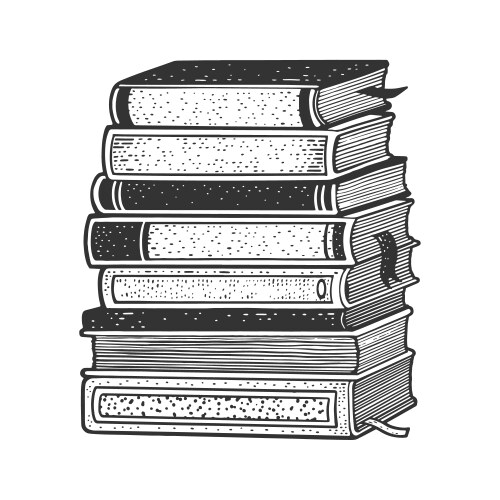 Stack of Books Black and White Vector Images (over 9,000)